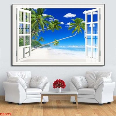 File in trần File gốc cửa sổ 3D CS329 (bản gốc) mây trời