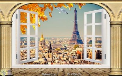 Download file ảnh gốc File gốc cửa sổ tháp pari CS56 để in ấn