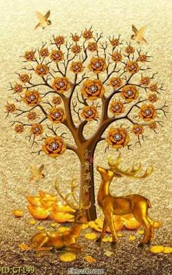 File tranh gốc PSD File tranh cây tiền CT149 còn nguyên layer