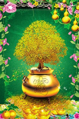 Tải file File tranh cây tiền tài lộc CT1573 (gốc) làm file in ấn