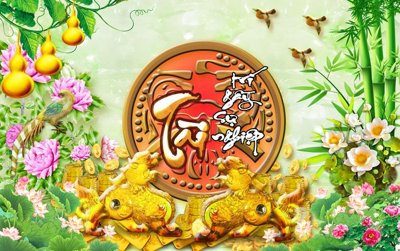 File in ấn File tranh cây tiền tài lộc CT1580 (bản gốc) cao cấp