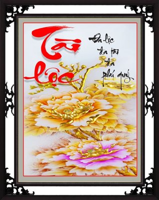 File in mica File tranh cây tiền tài lộc CT1659 (bản gốc) sắc sảo