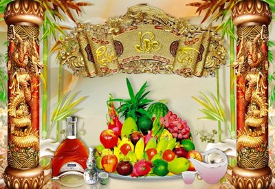 Download file gốc File tranh cây tiền tài lộc CT1687 (in lụa) tranh 3D