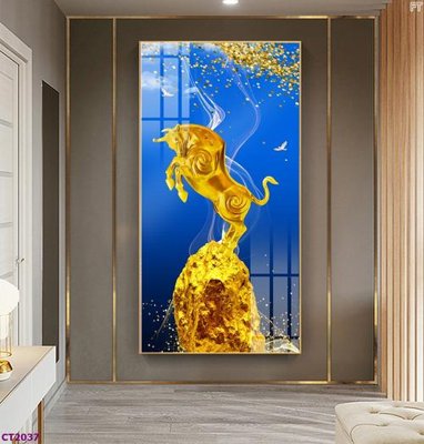 File gốc File tranh cây tiền tài lộc hoa đào tết CT2037 (ảnh chi tiết) để in trần