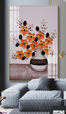 File in trần File tranh cây tiền tài lộc hoa đào tết CT2043 (bản gốc) bầu trời