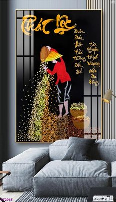 Tải file File tranh cây tiền tài lộc hoa đào tết CT2065 (gốc) chủ đề phong thủy