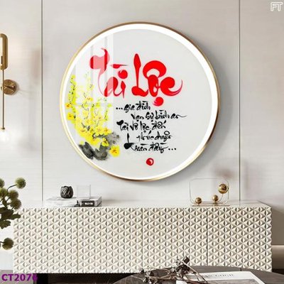 File tranh File tranh cây tiền tài lộc hoa đào tết CT2076 (bản gốc) treo quán cafe