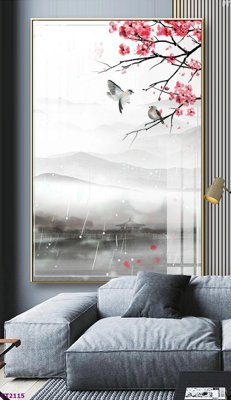 Tải file PSD File tranh cây tiền tài lộc hoa đào tết CT2115 (nguyên layer) để in