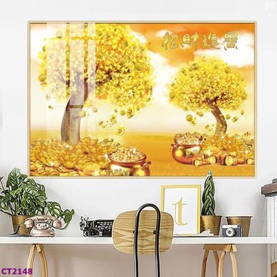 File in ấn cao cấp File tranh cây tiền tài lộc hoa đào tết CT2148 (file gốc)