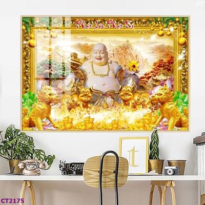 File tranh File tranh cây tiền tài lộc hoa đào tết CT2175 (bản gốc) in lụa 5D