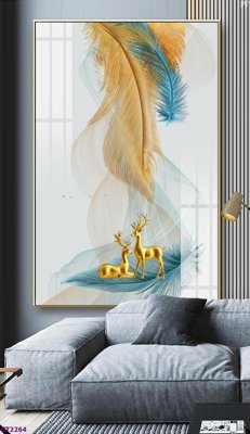 File PSD File tranh cây tiền tài lộc hoa đào tết CT2264 (nguyên bản) cho thiết kế