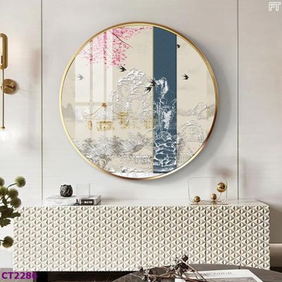 File tranh gốc File tranh cây tiền tài lộc hoa đào tết CT2286 (bản quyền) độc đáo