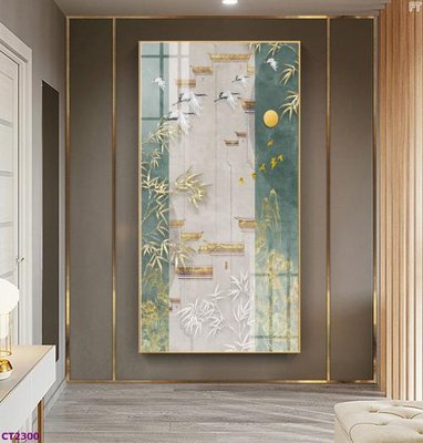 File gốc File tranh cây tiền tài lộc hoa đào tết CT2300 (phong cách) cổ điển