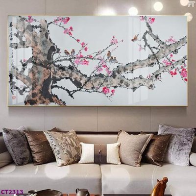 File tranh File tranh cây tiền tài lộc hoa đào tết CT2313 (ảnh gốc) không bị mờ