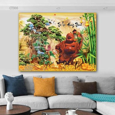 Tải file tranh gốc Tranh thần tài cây tiền CT306 chất lượng cao