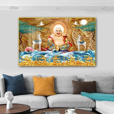 File in trần Tranh thần tài cây tiền CT316 (bản gốc) đại dương