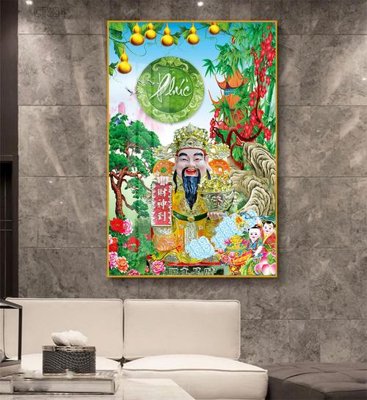 File gốc Tranh thần tài cây tiền CT324 (in mica) cắt laser