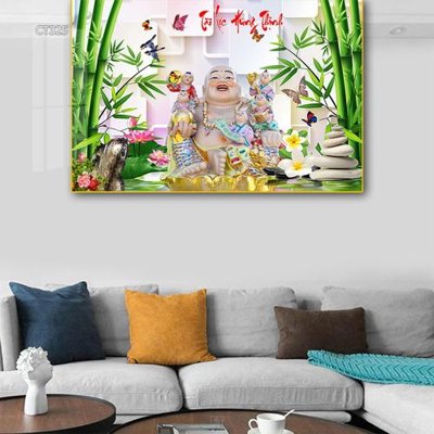 File in ấn Tranh thần tài cây tiền CT325 (bản gốc) cao cấp