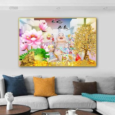 File in trần Tranh thần tài cây tiền CT333 (bản gốc) đại dương