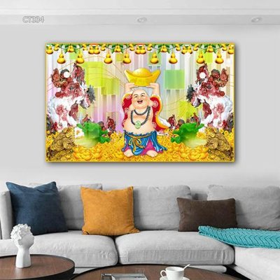 Download file gốc Tranh thần tài cây tiền CT334 (in mica) logo