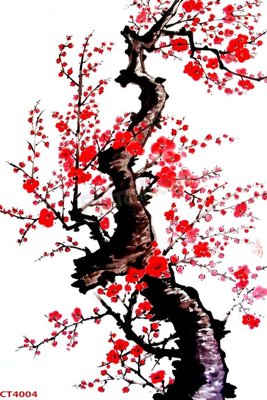 Tải file File tranh hoa đào hoa mai tài lộc CT4004 (PSD) cho in tranh kính