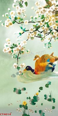 Tải file File tranh hoa đào hoa mai tài lộc CT4014 (gốc) chủ đề phong thủy
