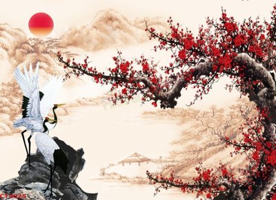 File gốc in ấn File tranh hoa đào hoa mai tài lộc CT4025 (sẵn sàng tải về)