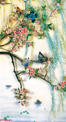 File tranh File tranh hoa đào hoa mai tài lộc CT4041 (ảnh gốc) cho in ấn kỹ thuật số