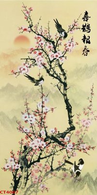 File gốc File tranh hoa đào hoa mai tài lộc CT4087 (phong cách) cổ điển