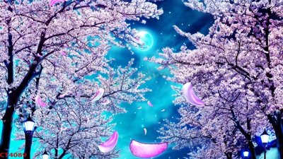 File tranh File tranh hoa đào hoa mai tài lộc CT4089 (gốc) chủ đề thành phố