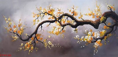 Download file gốc File tranh hoa đào hoa mai tài lộc CT4126 (in lụa) cao cấp