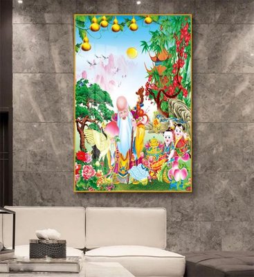 File gốc Tranh thần tài cây tiền CT418 (trang trí) phòng trẻ em