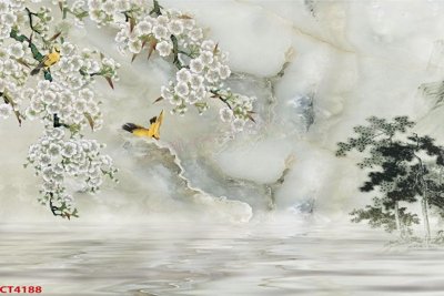 File PSD File tranh hoa đào hoa mai tài lộc CT4188 (bản gốc) đã tách nền