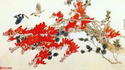 File gốc File tranh hoa đào hoa mai tài lộc CT4190 (bản quyền) cho in ấn