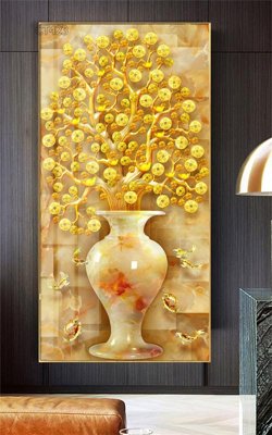 File PSD Tranh thần tài cây tiền CT423 (nguyên gốc) chất lượng cao