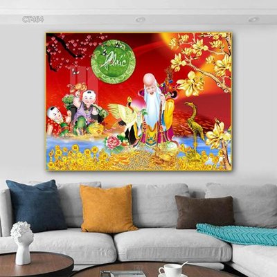 Tải file Tranh thần tài cây tiền CT464 (gốc) làm tranh treo tường