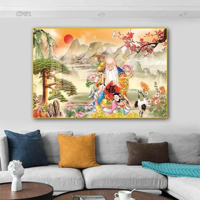 File PSD Tranh thần tài cây tiền CT471 (gốc) nhiều lớp (multi-layer)