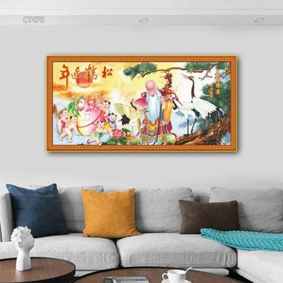 File tranh Tranh thần tài cây tiền CT478 (ảnh gốc) in trần nhà