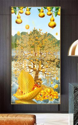 File PSD Tranh thần tài cây tiền CT504 (bản gốc) dễ dàng edit