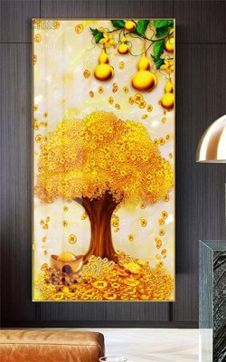 File tranh trang trí Tranh thần tài cây tiền CT510 (tải file gốc)