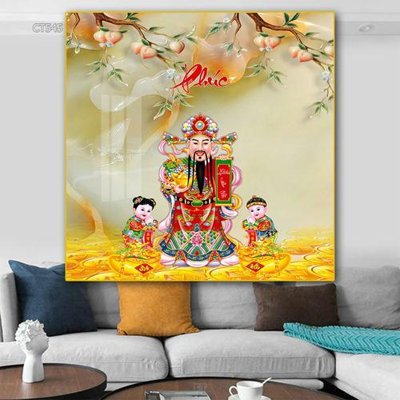 Tải file Tranh thần tài cây tiền CT545 (gốc) chủ đề tôn giáo