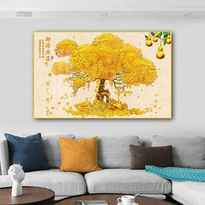 File tranh Tranh thần tài cây tiền CT556 (gốc) chủ đề động vật