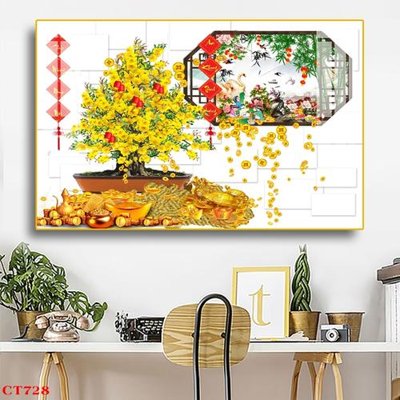 File ảnh gốc File tranh cây tiền tài lộc CT728 không vỡ nét