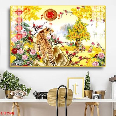 File gốc File tranh cây tiền tài lộc CT788 (in ấn) màu sắc trung thực