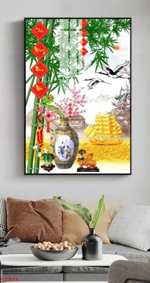 File tranh File tranh cây tiền tài lộc CT814 (gốc) chủ đề trẻ em