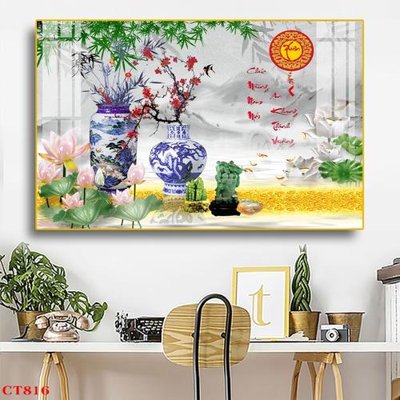 Chi tiết file ảnh File tranh cây tiền tài lộc CT816 sắc nét