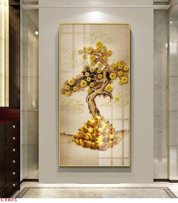 Tải file File tranh cây tiền tài lộc CT875 (ảnh gốc) in gạch 3D
