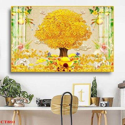 Tệp tin gốc File tranh cây tiền tài lộc CT891 (dùng cho in) File tranh cây tiền tài lộc CT891