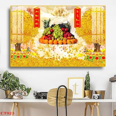 File tranh File tranh cây tiền tài lộc CT923 (bản gốc) in canvas