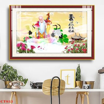 File gốc File tranh cây tiền tài lộc CT933 (in lụa) trang trí tường